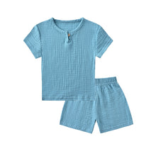 Załaduj obraz do przeglądarki galerii, Summer Children Clothes Sets Linen Sports Clothes For Baby Girl Boy Clothing Sets T-shirts+Shorts 2 Piece Kids 1-6Years Clothing
