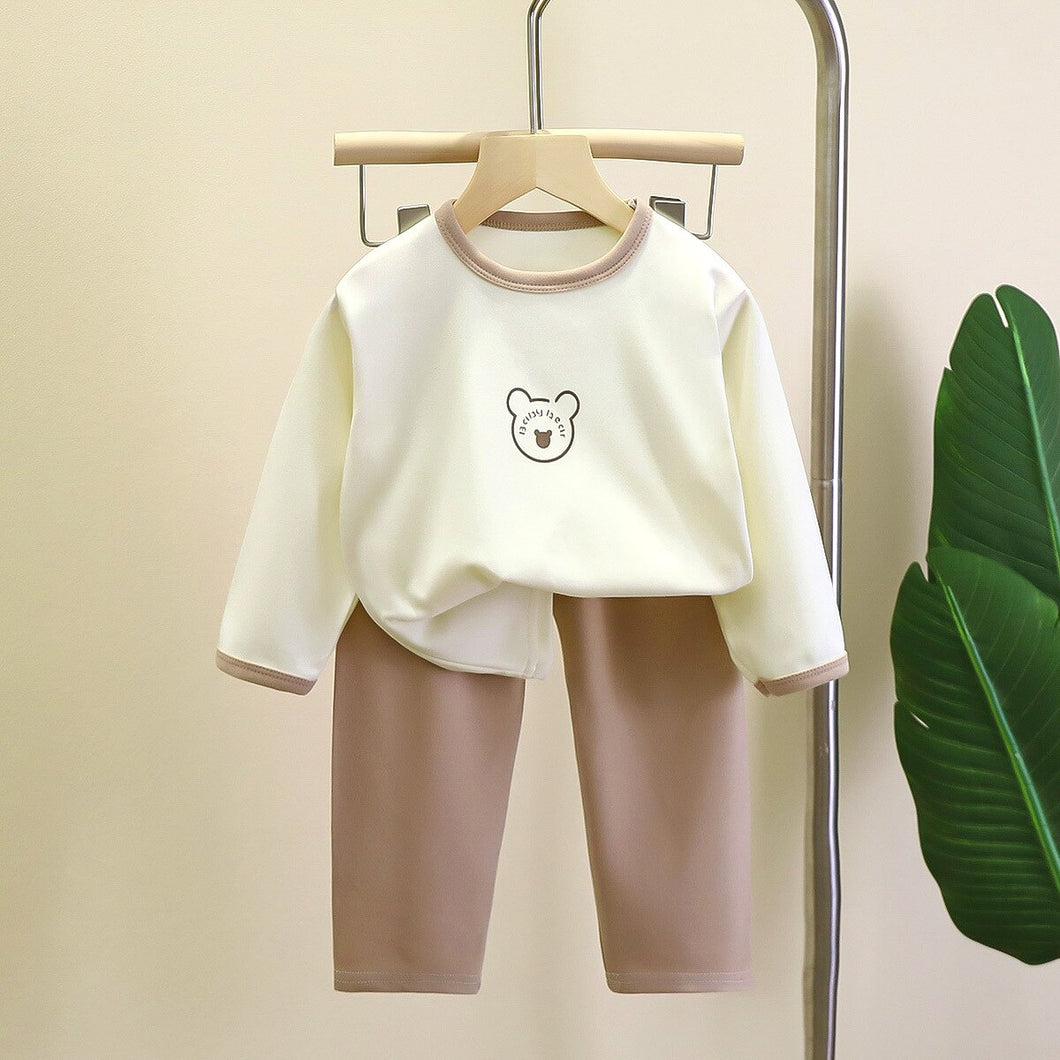 Cute Soft Comfort Children Home Clothes Two-piece Tops + Pants Spring/autumn Clothing Kids Long Sleeve Nightgown Girls Underwear