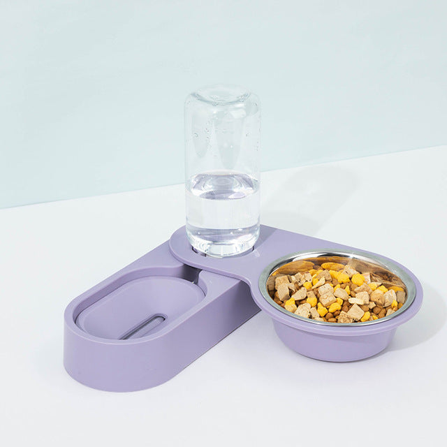 Automatic Pet Feeder Water Dispenser 2 in 1 Rotatable